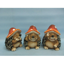 Mushroom Hedgehog Shape Ceramic Crafts (LOE2550-C11)